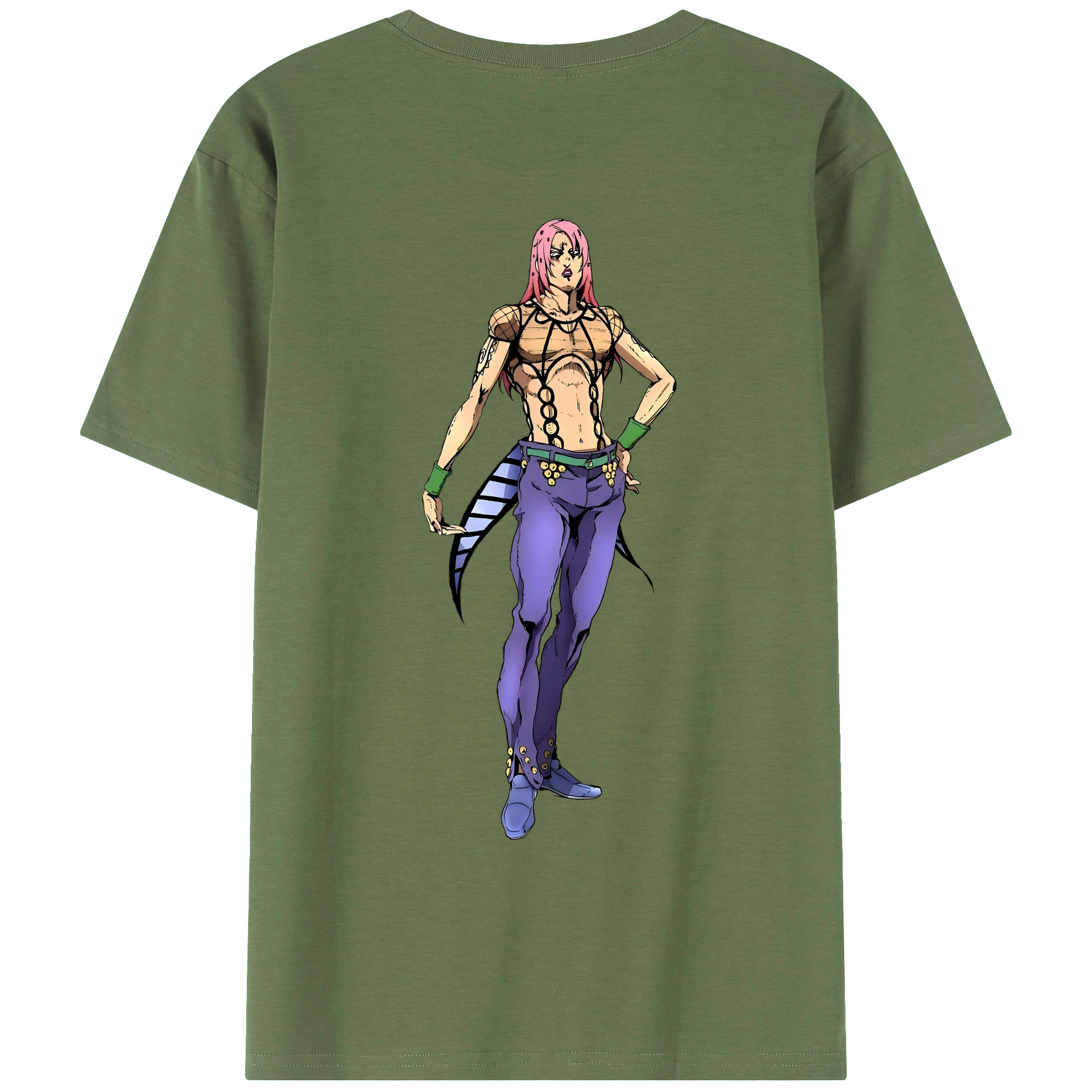（画像用） ジョジョの奇妙な冒険 ビネガー?ドッピオ JoJo's Bizarre Adventure Vinegar Doppio 綿100％ メンズ半袖Tシャツ（バックプリント） 通気性